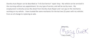 auto repair review maryland